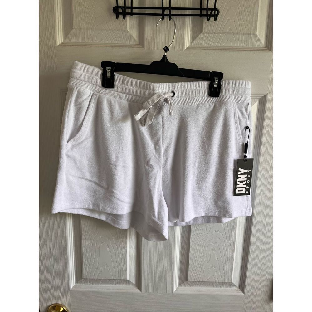 DKNY Sports Women’s Terry Cloth Relaxed Shorts-XL